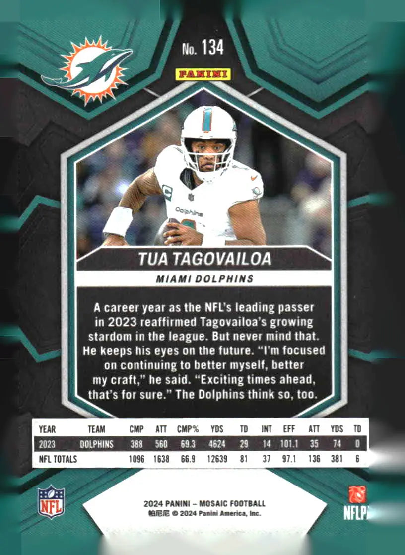 2024 Panini Mosaic #134 Tua Tagovailoa Miami Dolphins - Football Card Single