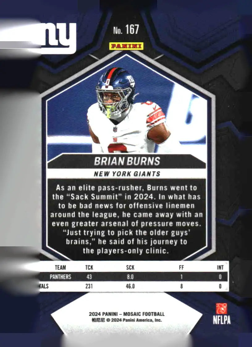 2024 Panini Mosaic #167 Brian Burns - Football Card Single