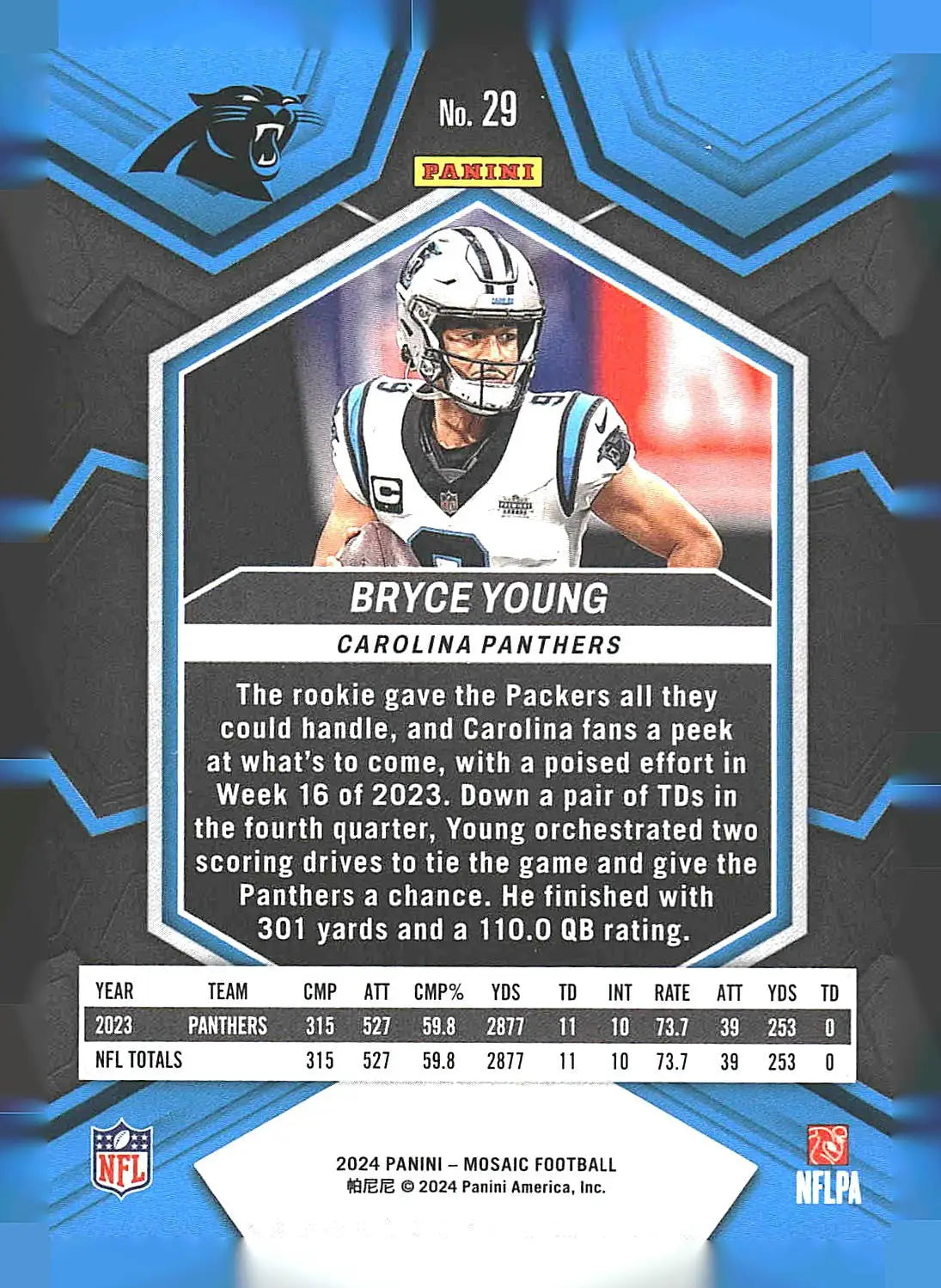 2024 Panini Mosaic #29 Bryce Young - Football Card Single