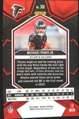 2024 Panini Mosaic #308 Michael Penix Jr. Rookie RC - Football Card Single