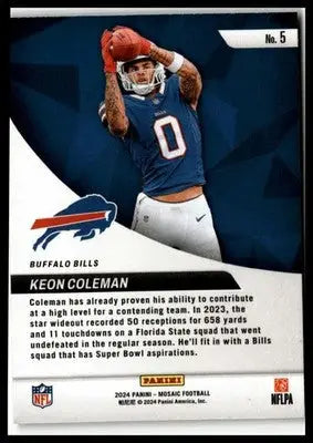 2024 Panini Mosaic #5 Keon Coleman Elevate - Football Card Single