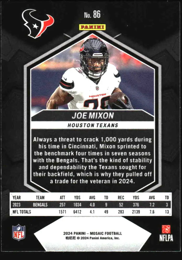 2024 Panini Mosaic #86 Joe Mixon - Football Card Single