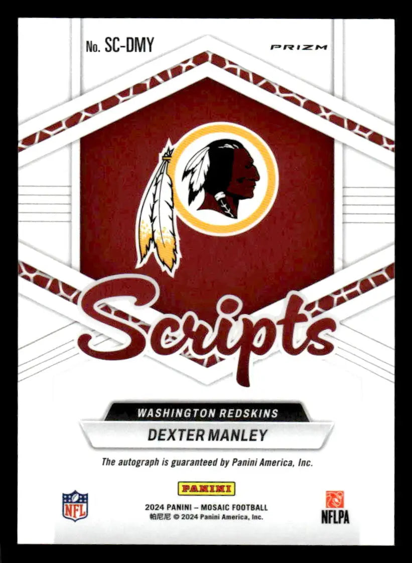 2024 Panini Mosaic #SC-DMY Dexter Manley Scripts No Huddle Blue - Football Card Single