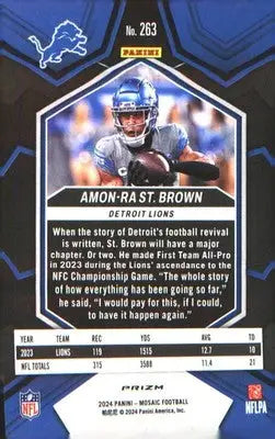 2024 Panini Mosaic Silver #263 Amon-Ra St. Brown - Football Card Single