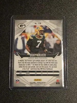 2024 Panini Phoenix #119 Quay Walker NFL Shield #125/150 - Football Card Single