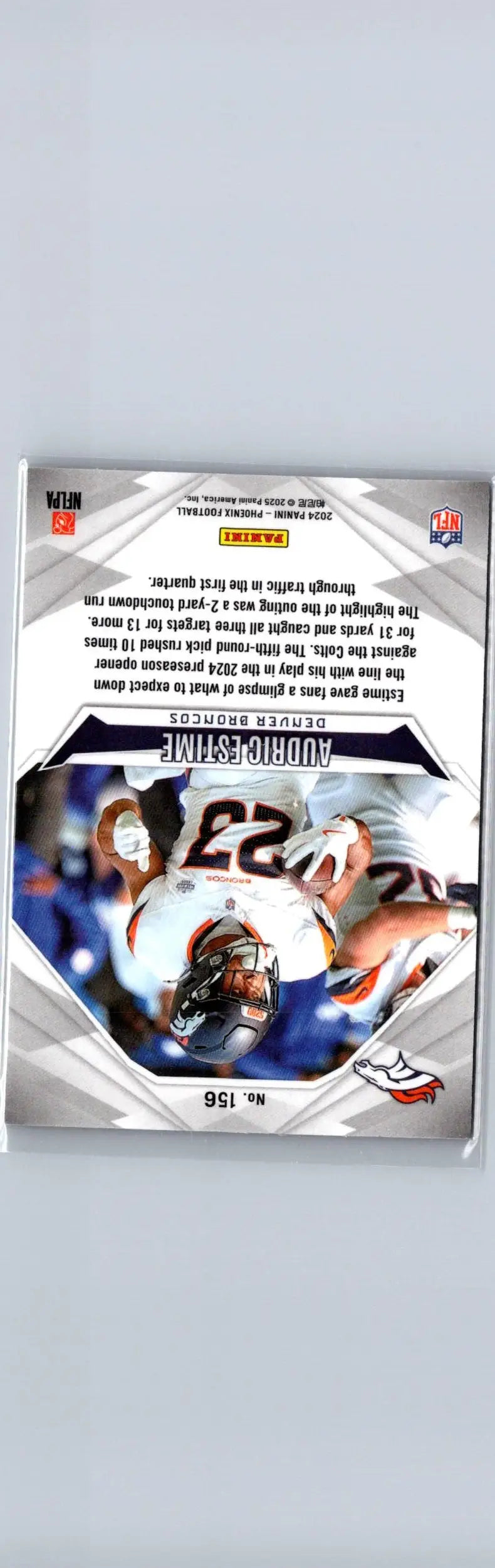 Football card of Audric Estime Silver from 2024 Panini Phoenix product