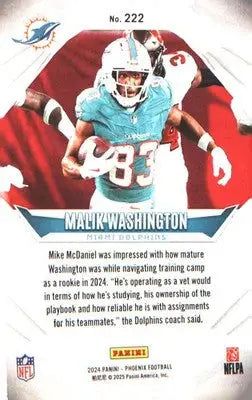 2024 Panini Phoenix #222 Malik Washington Rookie RC - Football Card Single