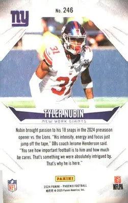 2024 Panini Phoenix #246 Tyler Nubin Rookie RC - Football Card Single