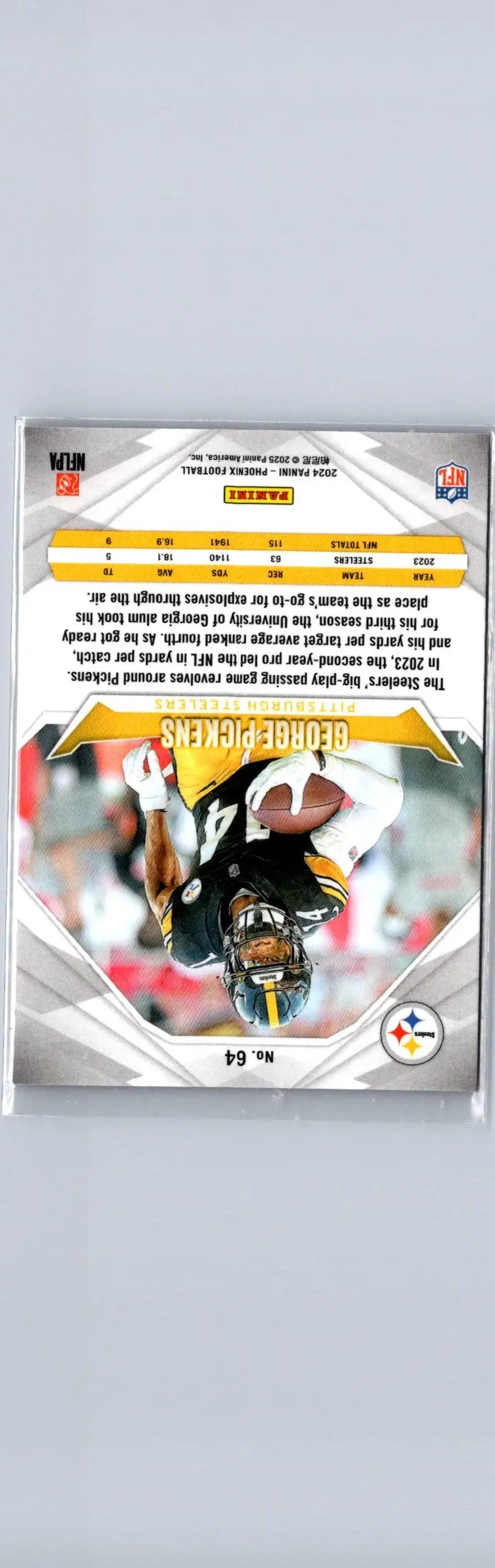 George Pickens football card from 2024 Panini Phoenix series displayed on product