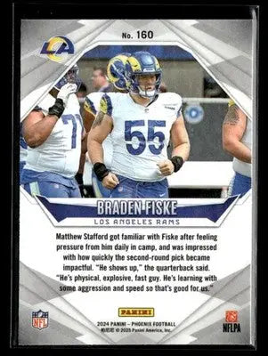 2024 Panini Phoenix Braden Fiske #160 RC Los Angeles Rams