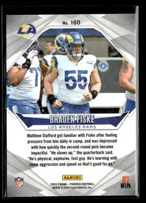 2024 Panini Phoenix Braden Fiske #160 RC Los Angeles Rams