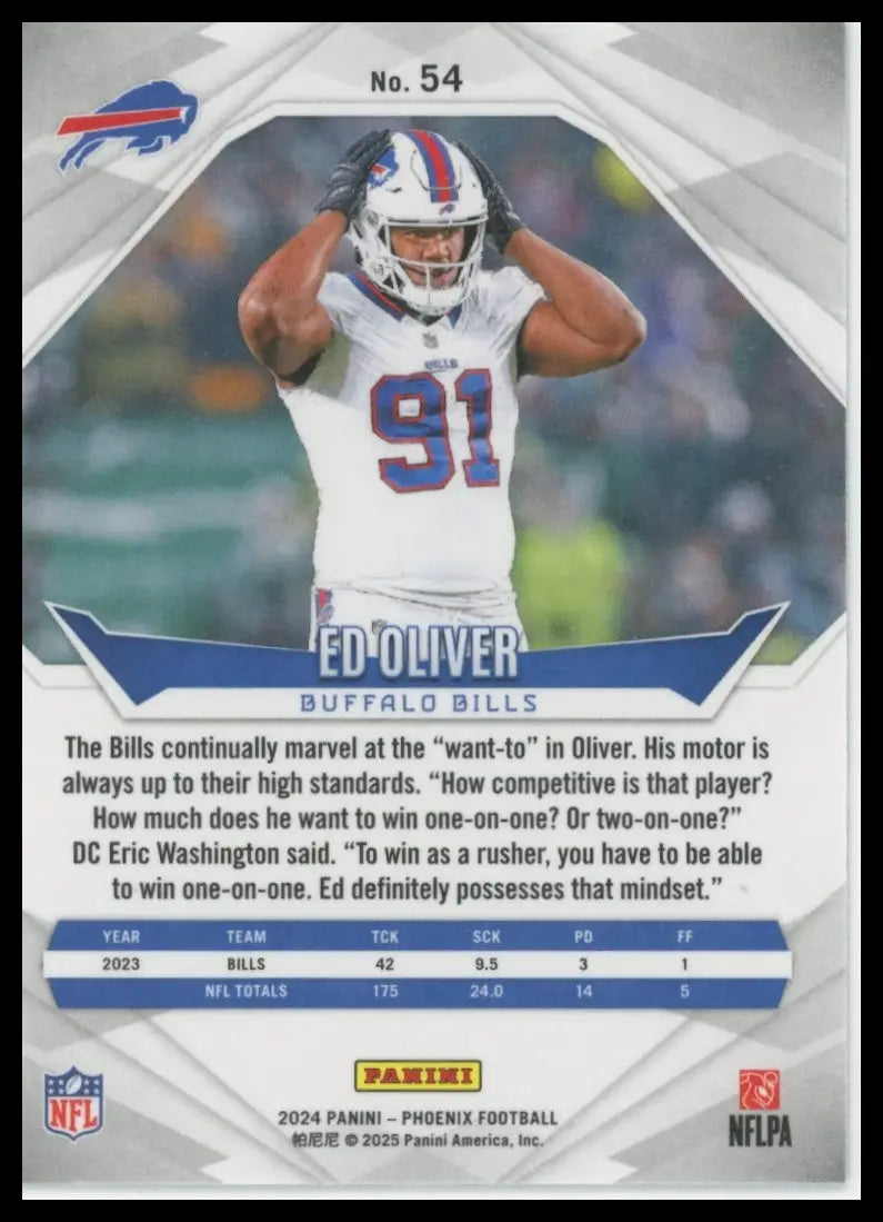 2024 Panini Phoenix Ed Oliver 54 Buffalo Bills - Football Card Single