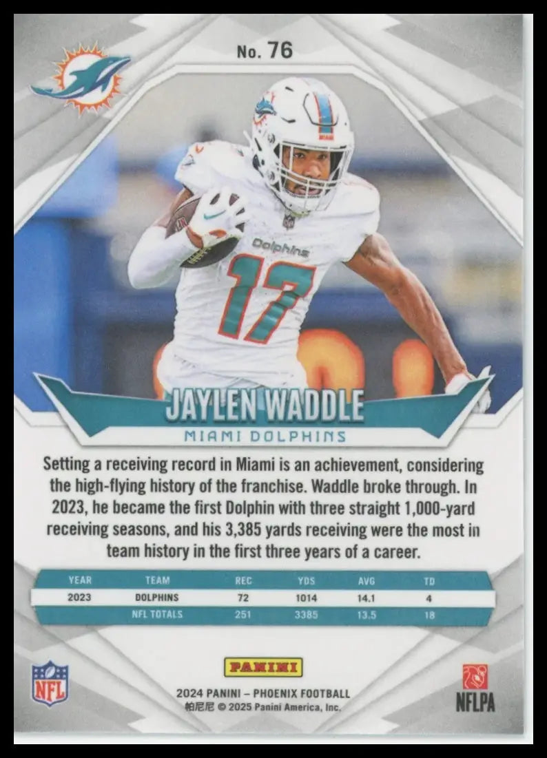 2024 Panini Phoenix Jaylen Waddle 76 Miami Dolphins - Football Card Single