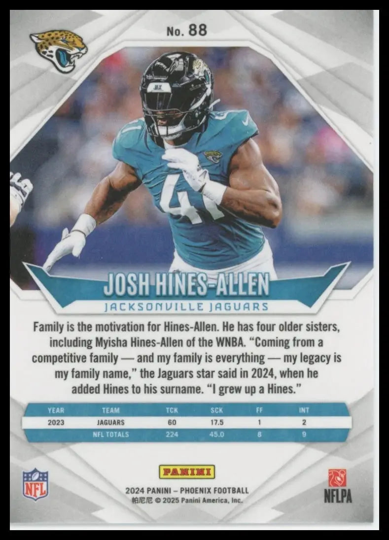 2024 Panini Phoenix Josh Hines-Allen 88 Jacksonville Jaguars - Football Card Single