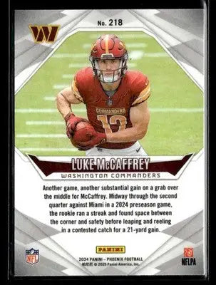 2024 Panini Phoenix Luke McCaffrey #218 RC Washington Commanders