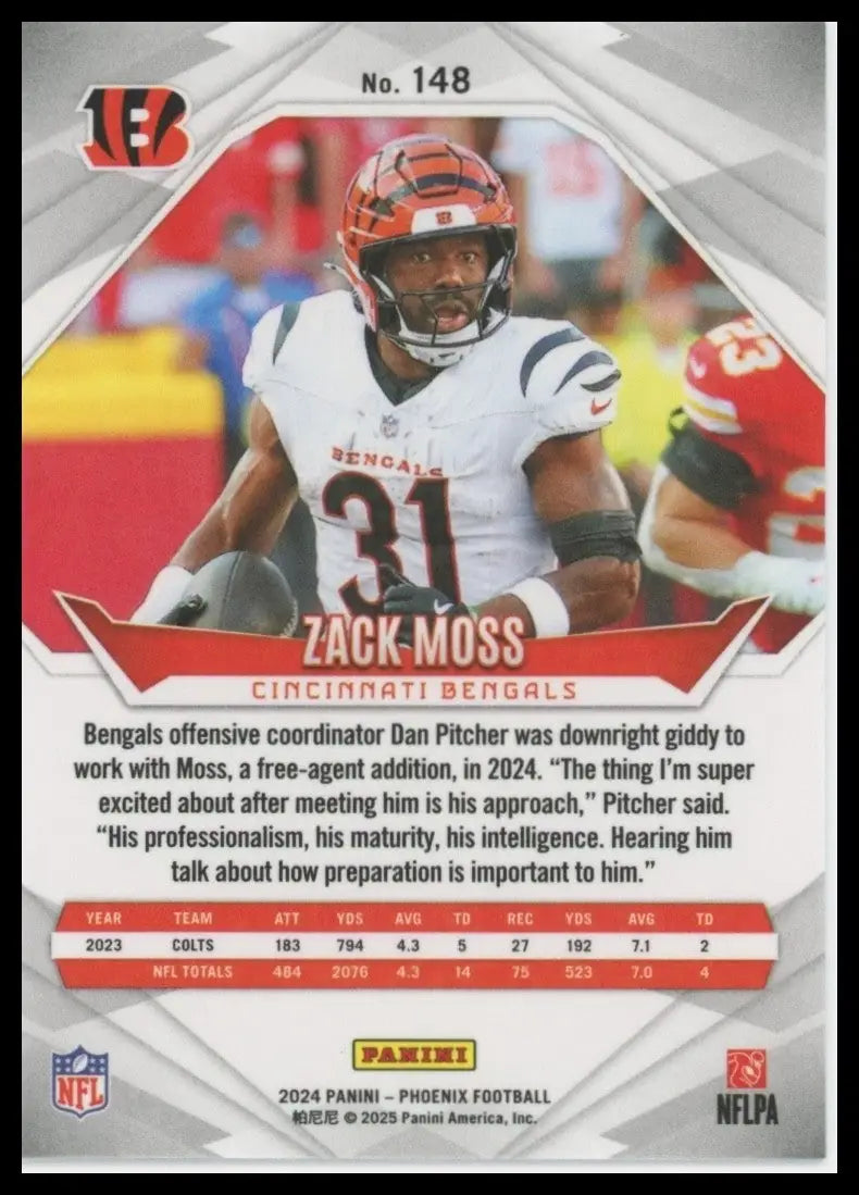2024 Panini Phoenix - Zack Moss #148 - Football Card Single