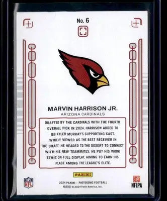 2024 Panini Photogenic #6 Marvin Harrison Jr. Rookie Pix - Football Card Single