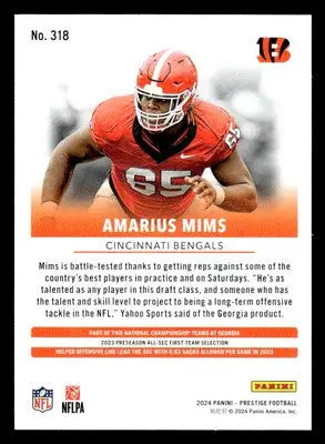 2024 Panini Prestige #318 Amarius Mims - Football Card Single