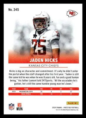 2024 Panini Prestige #345 Jaden Hicks - Football Card Single