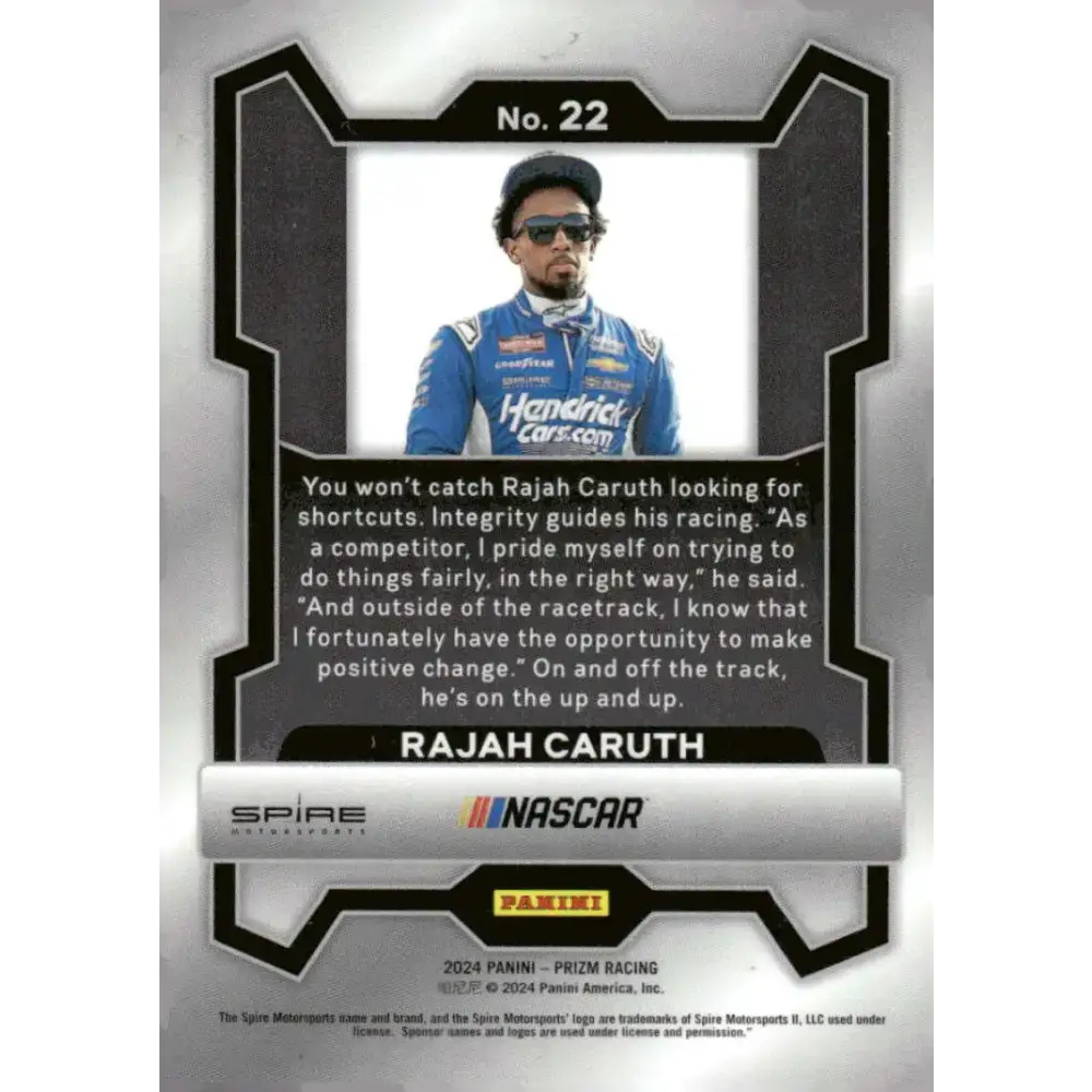 2024 Panini Prizm #22 Rajah Caruth NM-MT Hendrickcars.com/Hendrick Motorsports/Chevrolet Racing Card - Racing Card