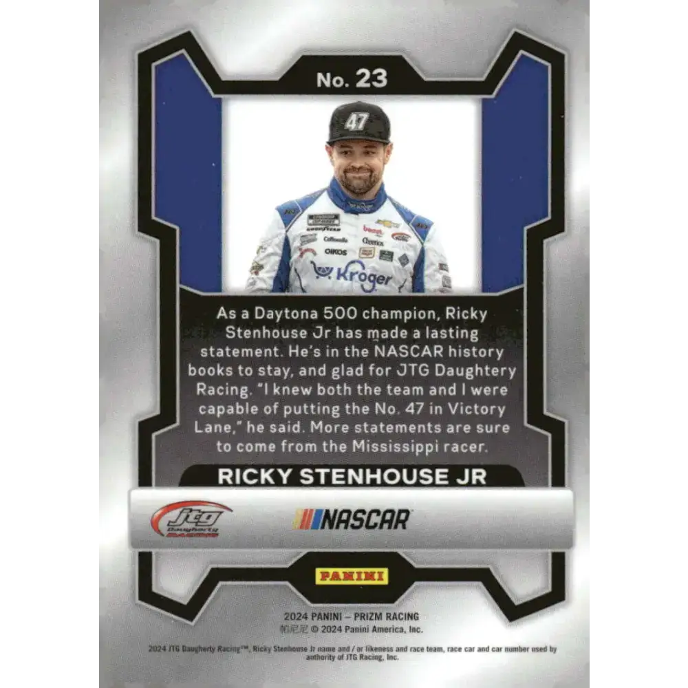2024 Panini Prizm #23 Ricky Stenhouse Jr NM-MT Kroger/JTG Daugherty Racing/Chevrolet Racing Card - Racing Card Single