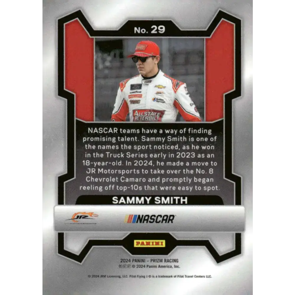 2024 Panini Prizm #29 Sammy Smith NM-MT Pilot Flying J/JR Motorsports/Chevrolet Racing Card - Racing Card Single