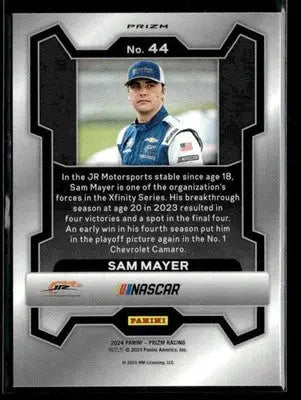 2024 Panini Prizm #44 Sam Mayer White Sparkle - Racing Card Single