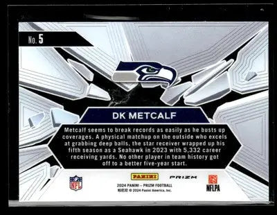 2024 Panini Prizm #5 DK Metcalf Prizm Break Green Ice Prizm - Football Card Single
