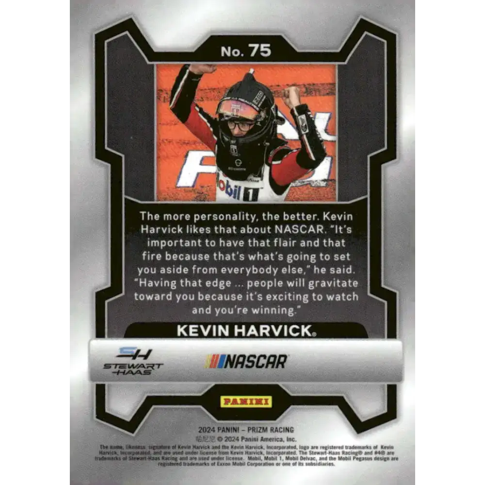 2024 Panini Prizm #75 Kevin Harvick NM-MT Mobil 1/Stewart-Haas Racing/Ford Racing Card - Racing Card Single