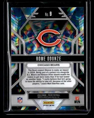 2024 Panini Prizm #9 Rome Odunze Prizmatic Green Ice Prizm - Football Card Single