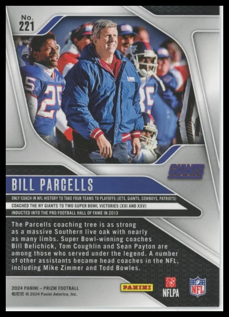 2024 Panini Prizm Bill Parcells 221 New York Giants - Football Card Single