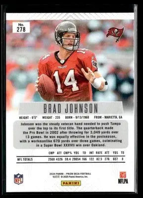 2024 Panini Prizm Deca Brad Johnson #278 Tampa Bay Buccaneers - Football Card Single