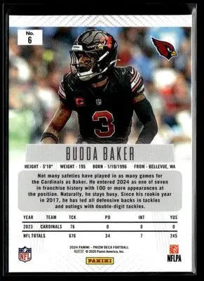 2024 Panini Prizm Deca Budda Baker #6 Arizona Cardinals