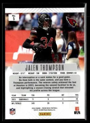 2024 Panini Prizm Deca Jalen Thompson #5 Arizona Cardinals