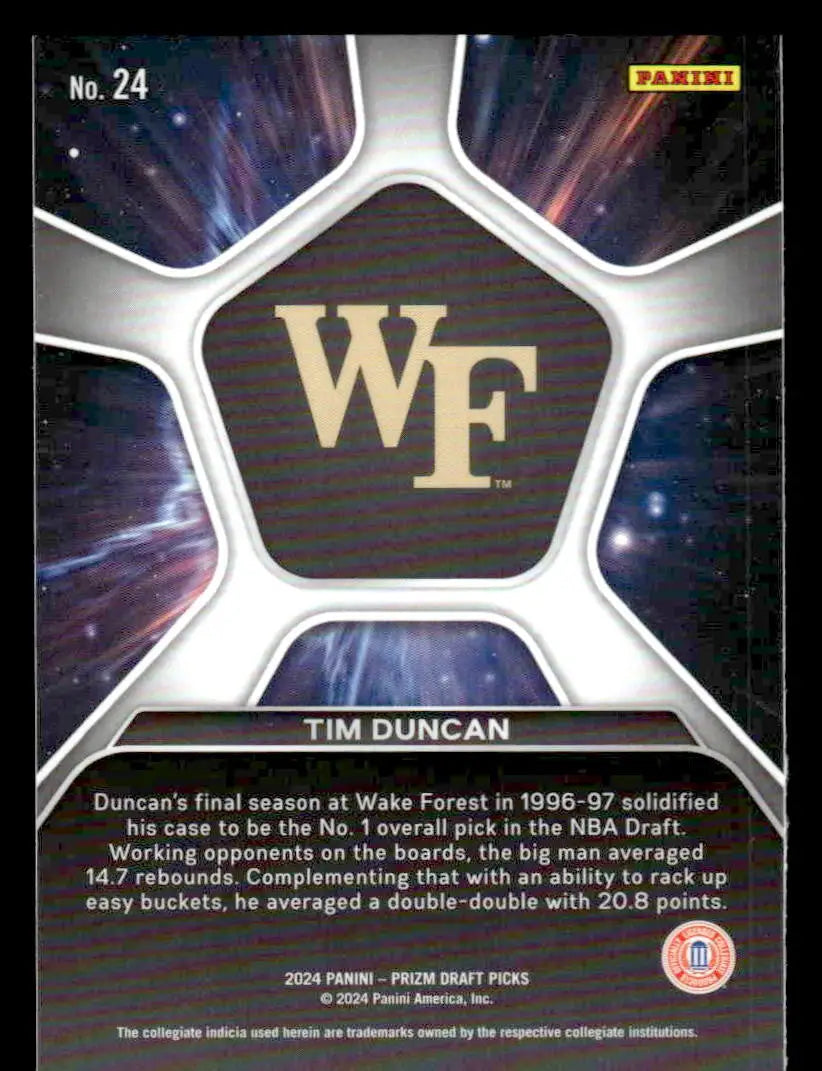 2024 Panini Prizm Draft Picks #24 Tim Duncan Deep Space - Basketball Card Single
