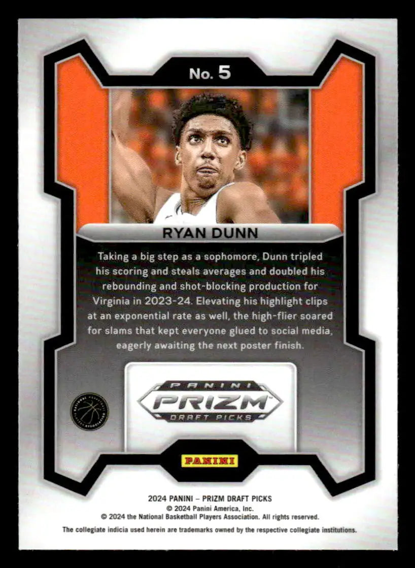 2024 Panini Prizm Draft Picks #5 Ryan Dunn - Basketball Card Single