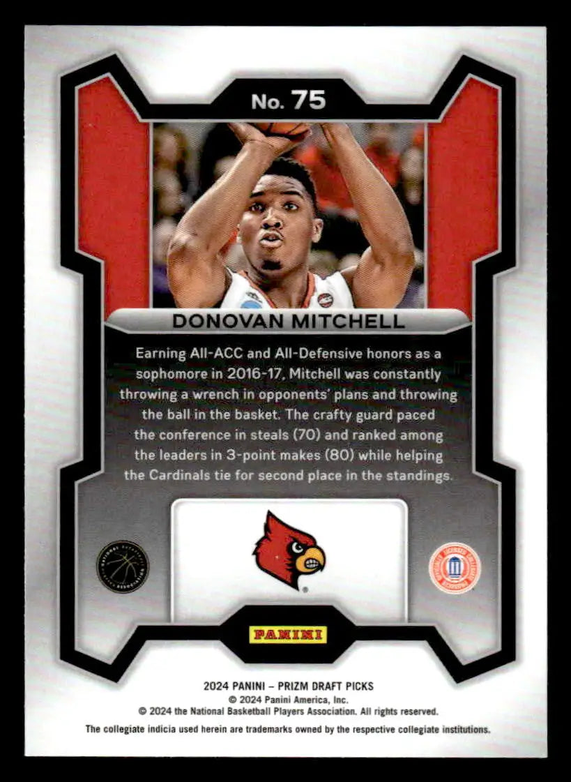 2024 Panini Prizm Draft Picks #75 Donovan Mitchell Base Cardinals - Basketball Card Single