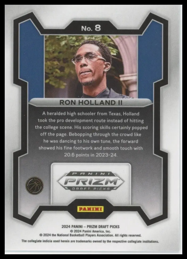2024 Panini Prizm Draft Picks Ron Holland II #8 Rookie Basketball Card NCAA - Basketball Card Single