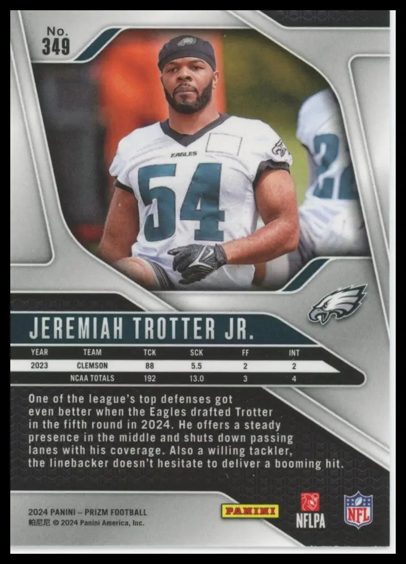 2024 Panini Prizm Jeremiah Trotter Jr. RC 349 Philadelphia Eagles NM - Football Card Single