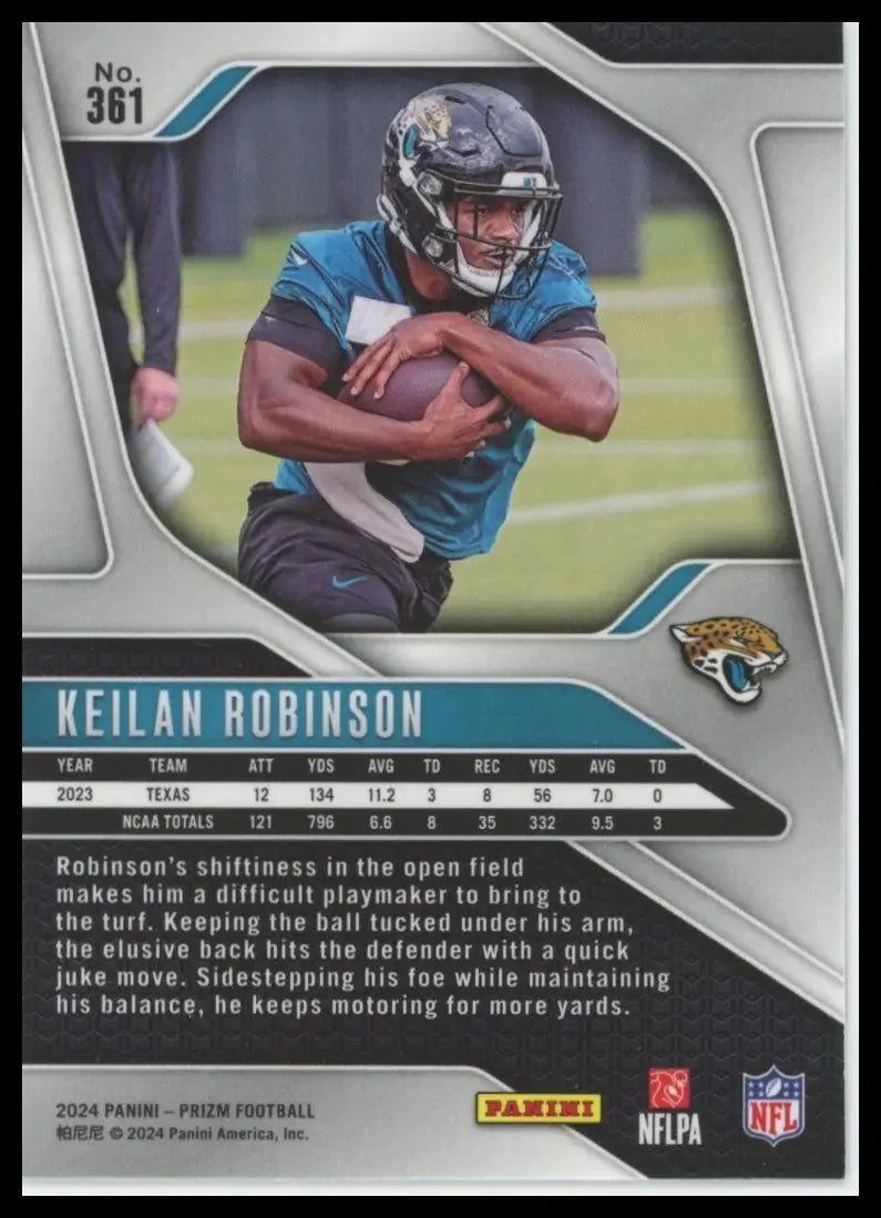 2024 Panini Prizm Keilan Robinson RC 361 Jacksonville Jaguars NM - Football Card Single