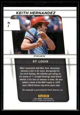 2024 Panini Prizm Keith Hernandez #1 Throwback Signatures AU St. Louis Cardinals