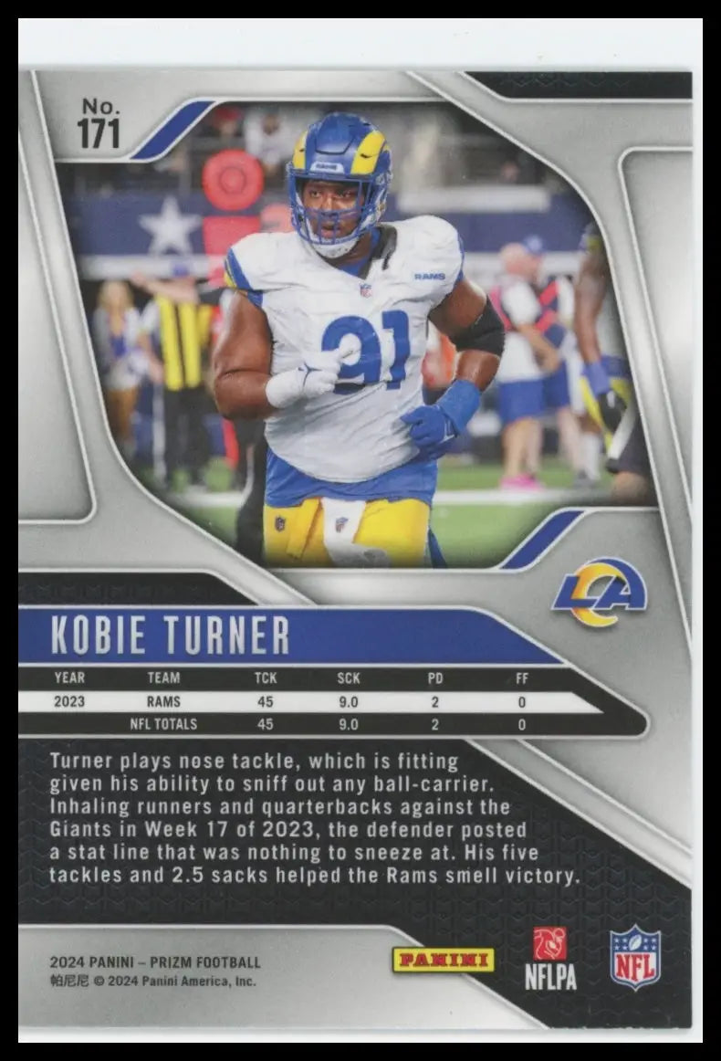 2024 Panini Prizm Kobie Turner 171 Los Angeles Rams - Football Card Single