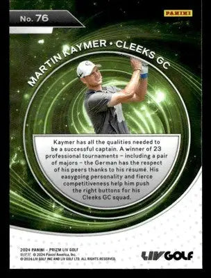 2024 Panini Prizm LIV #76 Martin Kaymer - Golf Card Single