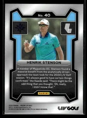 2024 Panini Prizm LIV Henrik Stenson #40 Majesticks - Other