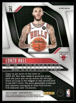 2024 Panini Prizm Lonzo Ball #75 Red White Blue Basketball - Basketball Card Single