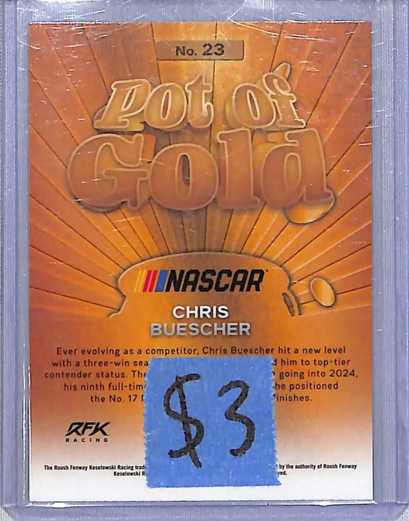 2024 Panini Prizm NASCAR Pot of Gold #23 Chris Buescher NM-MT - Racing Card Single