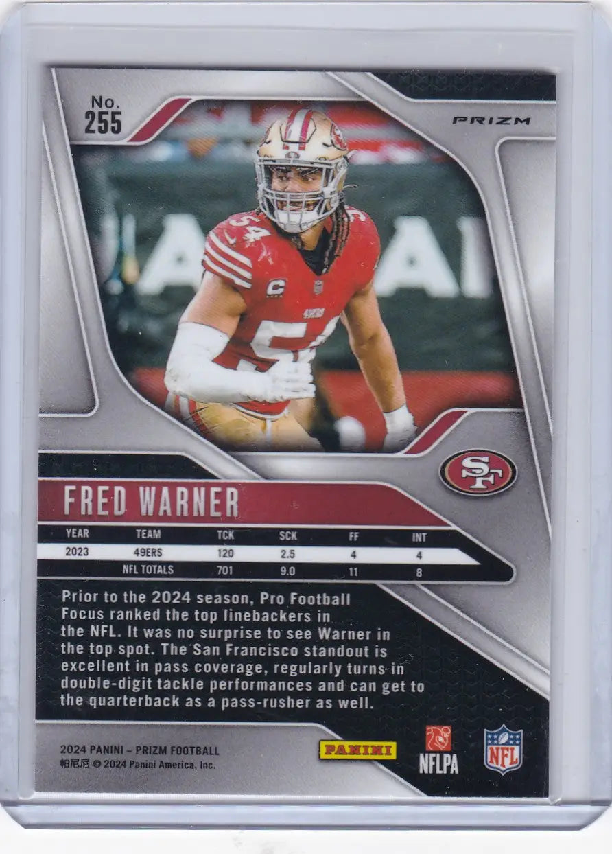 2024 Panini Prizm Red White & Blue #255 Fred Warner - San Francisco 49ers - Football Card Single