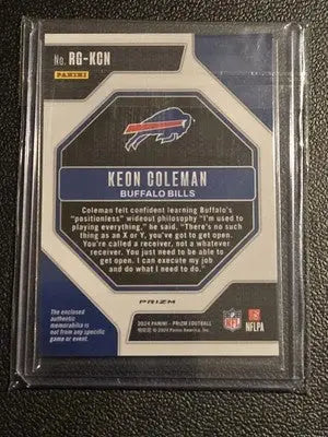 2024 Panini Prizm #RG-KCN Keon Coleman Rookie Gear - Football Card Single