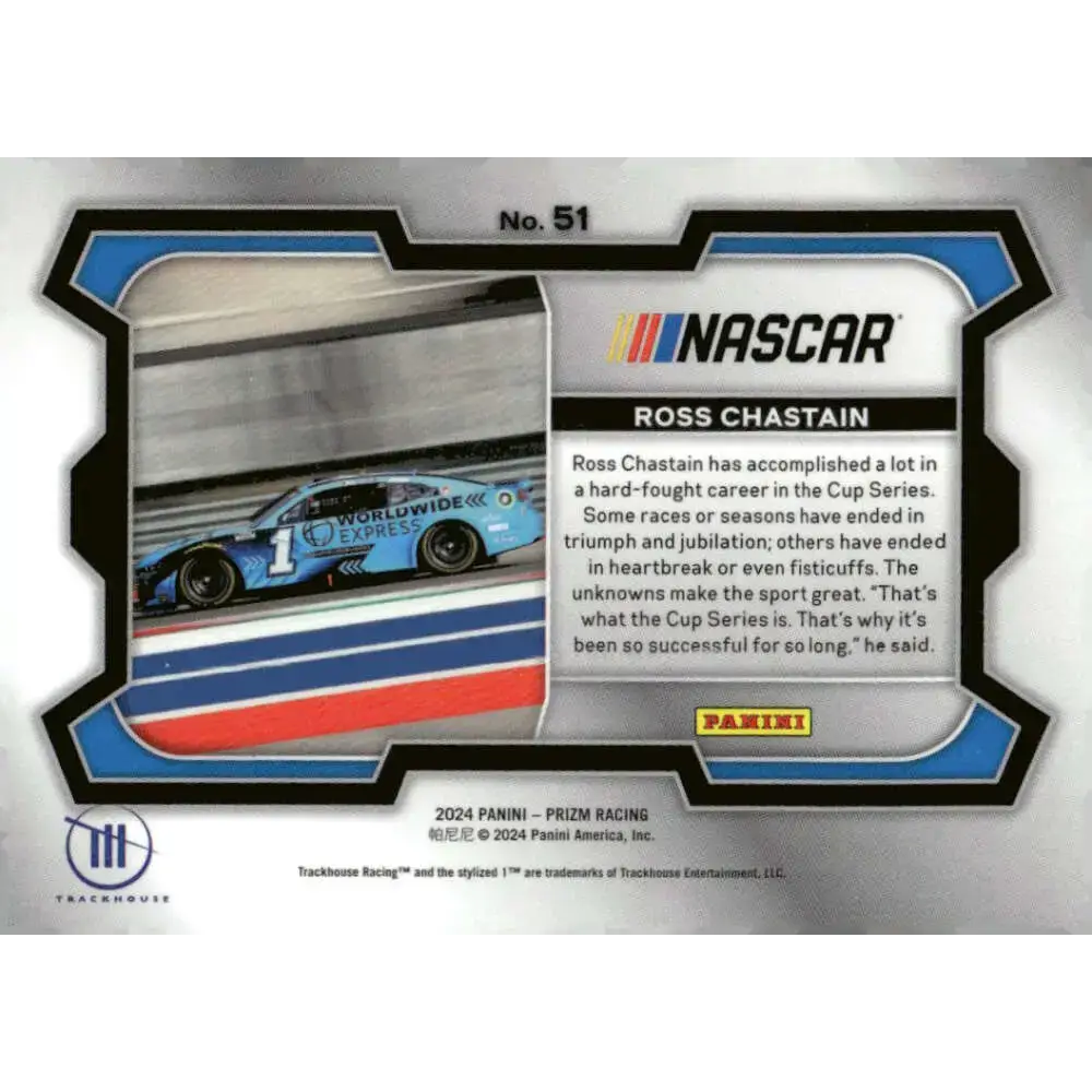 2024 Panini Prizm Rides #51 Ross Chastain NM-MT Worldwide Express/Trackhouse Racing/Chevrolet Racing Card - Racing Card