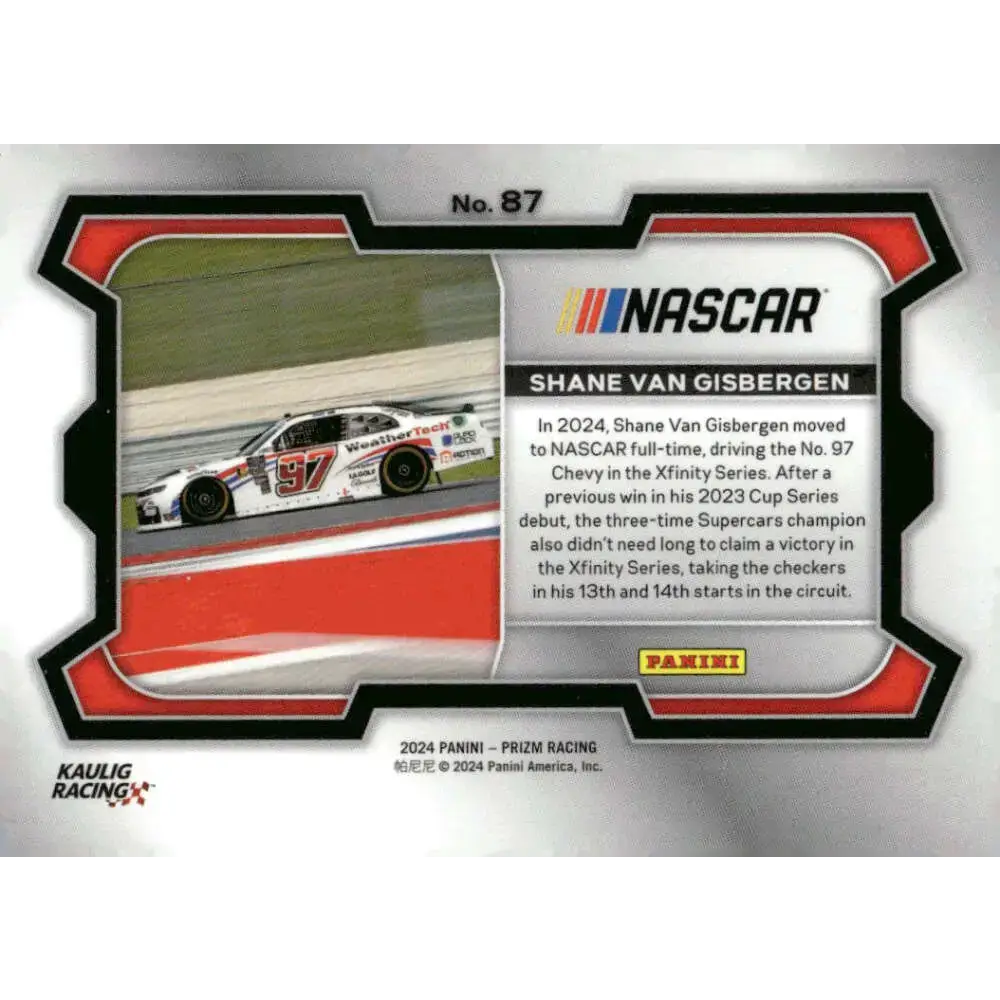 2024 Panini Prizm Rides #87 Shane Van Gisbergen NM-MT WeatherTech/Kaulig Racing/Chevrolet Racing Card - Racing Card
